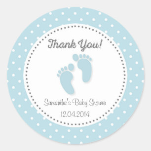 Blue Baby Feet Babydusche Aufkleber
