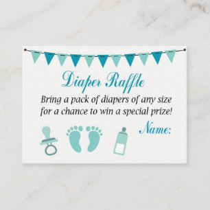 Blue Baby Feet Diaper Raffelkarten Platzkarte