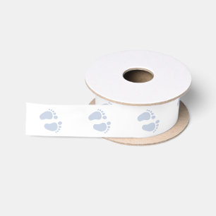 Blue Baby Footprint Satinband