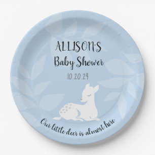 BLUE Baby Garden Deer Sehr geehrte Kinderdusche la Pappteller