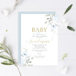 Blue Baby in Bloom Baby Shower Boy Einladung<br><div class="desc">Blue Baby in Bloom Baby Dusche Einladung für Baby</div>