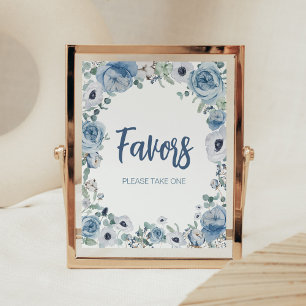 Blue Baby in Bloom Baby Shower Favoriten Poster