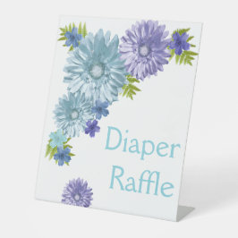 Blue Baby in Bloom Brunch Duschdusche Windeln Raff Sockelschild