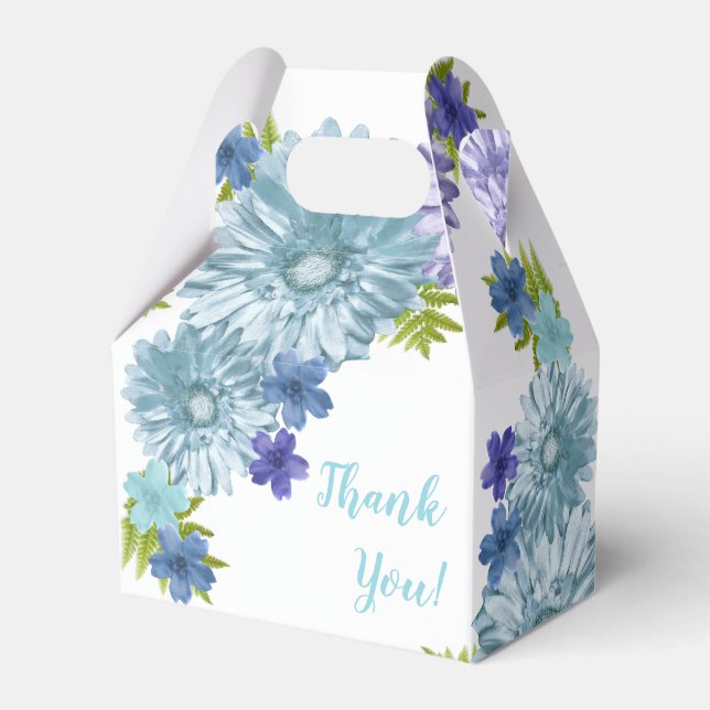 Blue Baby in Bloom Brunch Dusche Vielen Dank Geschenkschachtel (Vorderseite)