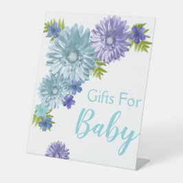 Blue Baby in Bloom Brunch Duschgeschenke Sockelschild