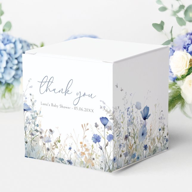 Blue Baby in Bloom Floral Wildblume Babydusche Geschenkschachtel (Von Creator hochgeladen)