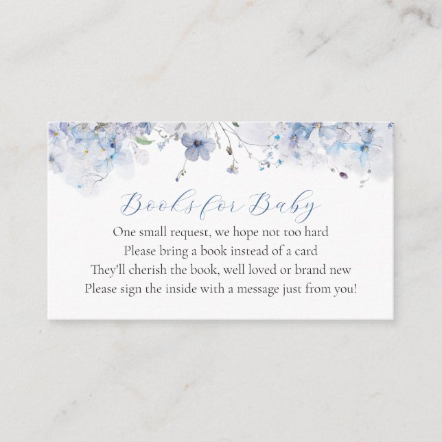 Blue Baby in Bloom Library Request Enclosure Card Begleitkarte (Vorderseite)