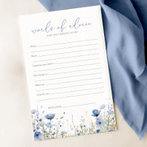 Blue Baby in Bloom Wildblume Babyberatungskarte