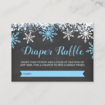 Blue Baby It's Cold Outside Diaper Raffle Ticket
