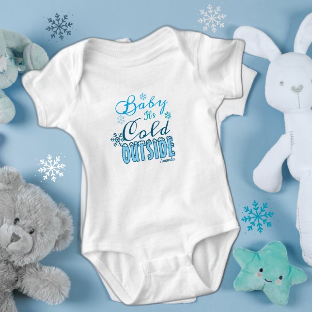 Blue Baby It's Cold Outside Winter Snowflak Baby Strampler (Von Creator hochgeladen)
