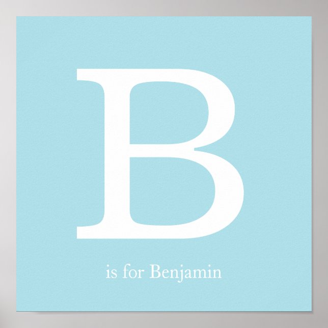 Blue Baby Kinderzimmer Monogram Poster (Vorne)