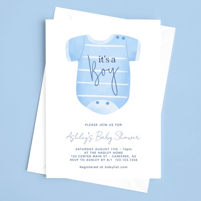 Blue Baby Kleidung Es ist eine Baby-Dusche Einladung (Von Creator hochgeladen)