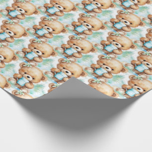 Blue Baby Kleinkind Teddy Bear Geschenkpapier