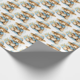 Blue Baby Kleinkind Teddy Bear Geschenkpapier
