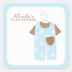 Blue Baby Outfit Quadratischer Aufkleber
