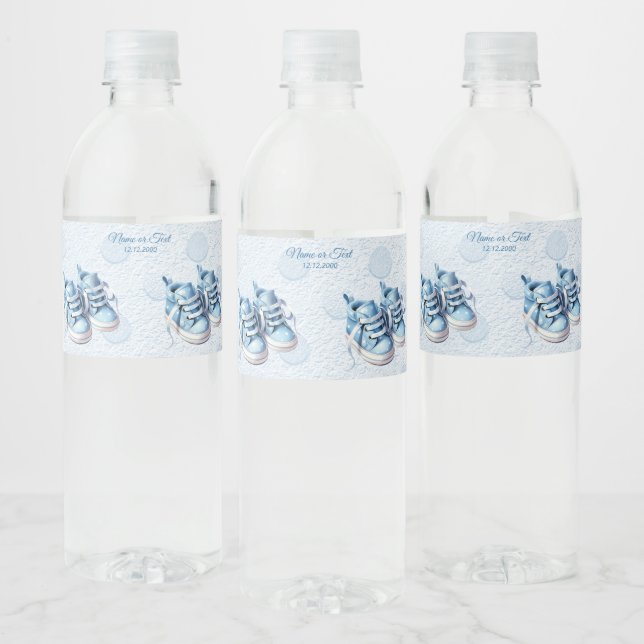 Blue Baby Schuhe Wasser Flasche Etikett (Flaschen)