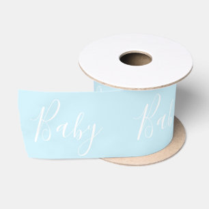 Blue Baby Script Elegant Baby Boy Shower Satinband