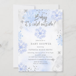 Blue Baby seine kalte Outdoor Winter Baby Dusche Einladung