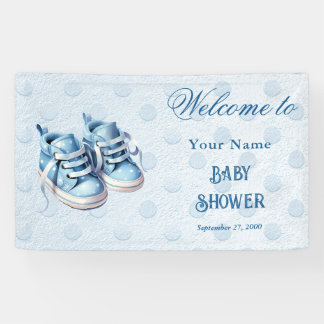 Blue Baby Shoes Baby Dusche Empfang Banner