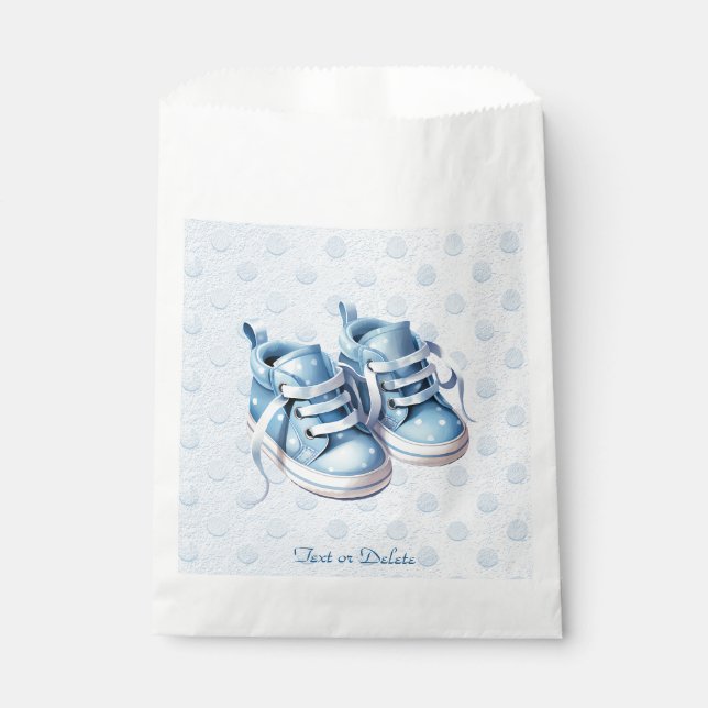 Blue Baby Shoes Favor Bag Geschenktütchen (Vorderseite)