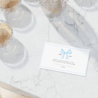 Blue Baby Shower Diaper Raffle Card – Printable Visitenkarte