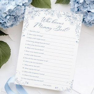 Blue Baby Shower kennt die beste Spielkarte von Mo Einladung