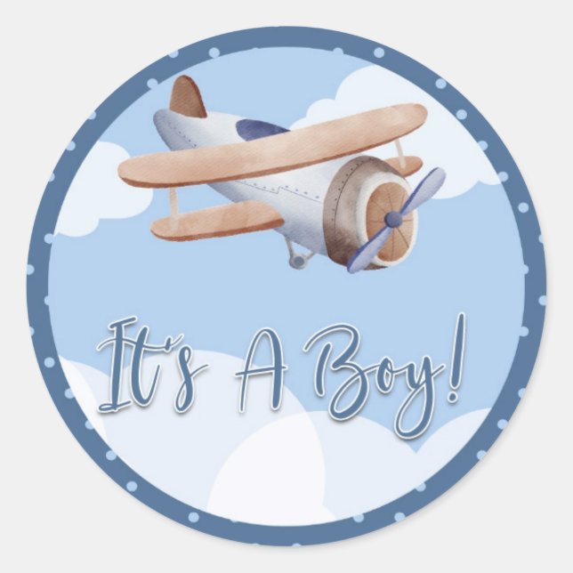 Blue Baby Shower Sticker Das ist ein Mädchen (Vorderseite)