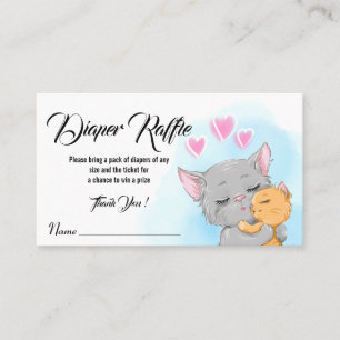 Blue Baby Showticket Cat Diaper Raffle Aktivität Platzkarte