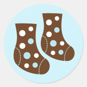 Blue Baby Socken Runder Aufkleber