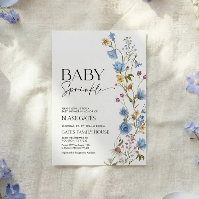 Blue Baby Sprinkle Invitation  Einladung (Von Creator hochgeladen)