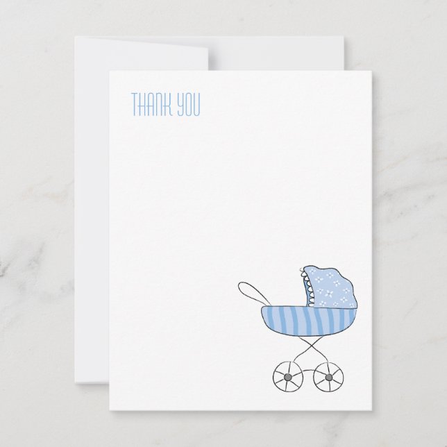 Blue Baby Stroller | Notizkarten, die wir Ihnen gl Mitteilungskarte (Vorderseite)