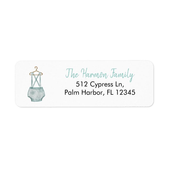 Blue Baby Suspender Address Labels (Vorne)