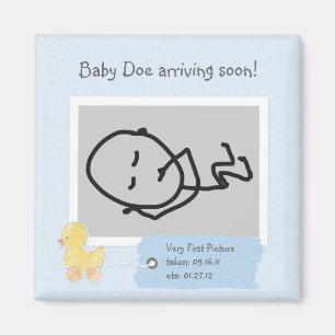 Blue Baby Ultrasound Foto Custom Duck Magnet