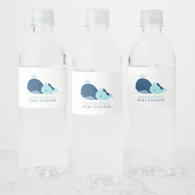 Blue Baby Whale Boy Baby Dusche (Flaschen)