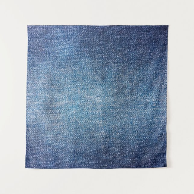 Blue background, denim jeans texture background. D Wandteppich (Vorderseite)