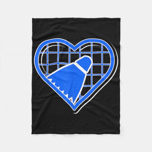 Blue Badminton Herz für Badminton Liebhaber Fleecedecke (Vorderseite)