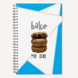 Blue Bake My Day Spiral Notebook Notizbuch