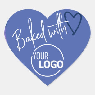 Blue Baked mit Liebe hausgemachte Backlogo Herz-Aufkleber