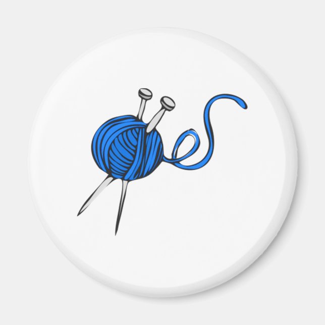 Blue Ball of Yarn Magnet (Vorne)