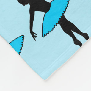 Blue Ballerina Silhouetten Tanzlehrer Ballett Fleecedecke