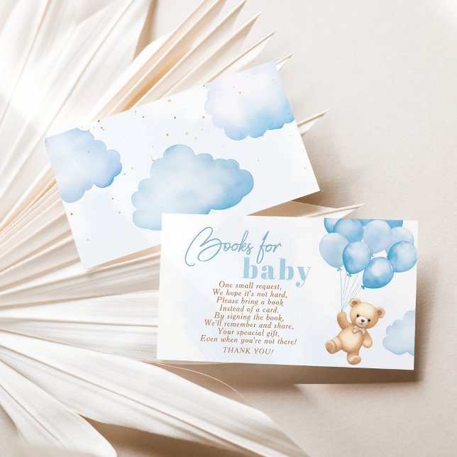 Blue Ballons Teddy Bärenbücher für Babytickets Begleitkarte (Von Creator hochgeladen)