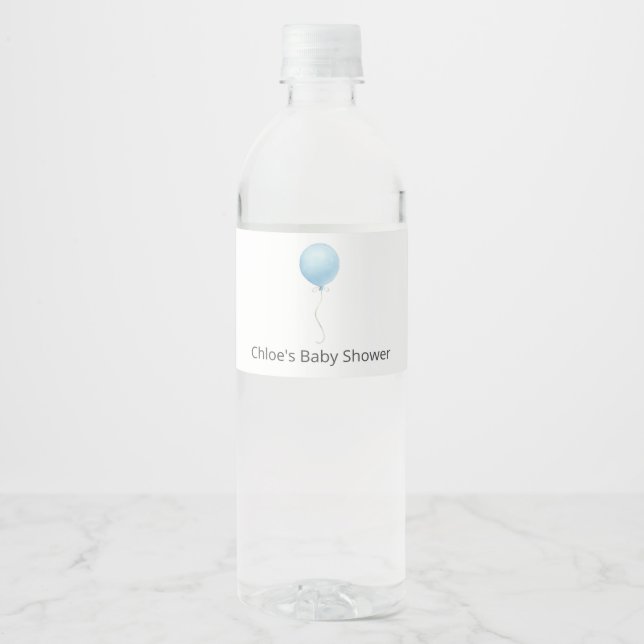 Blue Balloon Baby Dusche (Vorderseite)
