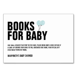 Blue Balloon Baby Dusche mit einer Reservierungska Tischnummer