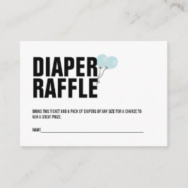 Blue Balloon Baby Showdusche Windeln Raffle Ticket Begleitkarte