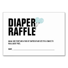 Blue Balloon Baby Showdusche Windeln Raffle Ticket Tischnummer