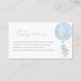 Blue Balloon Baby Shower Display Duschkarte Platzkarte