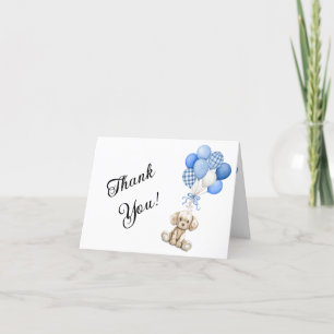 Blue Balloon Boy Baby Dusche geklappt Danke Karte