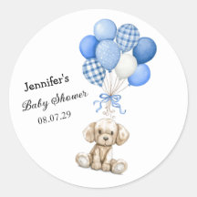 Blue Balloon Boy Baby Showaufkleber