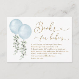 Blue Balloon Eucalyptus Books for Twin Baby Boys Begleitkarte