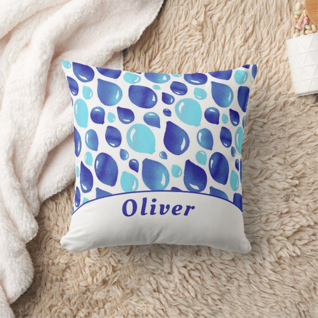 Blue Balloon Muster Boy Name Kids Dekoration Kissen (Decke)